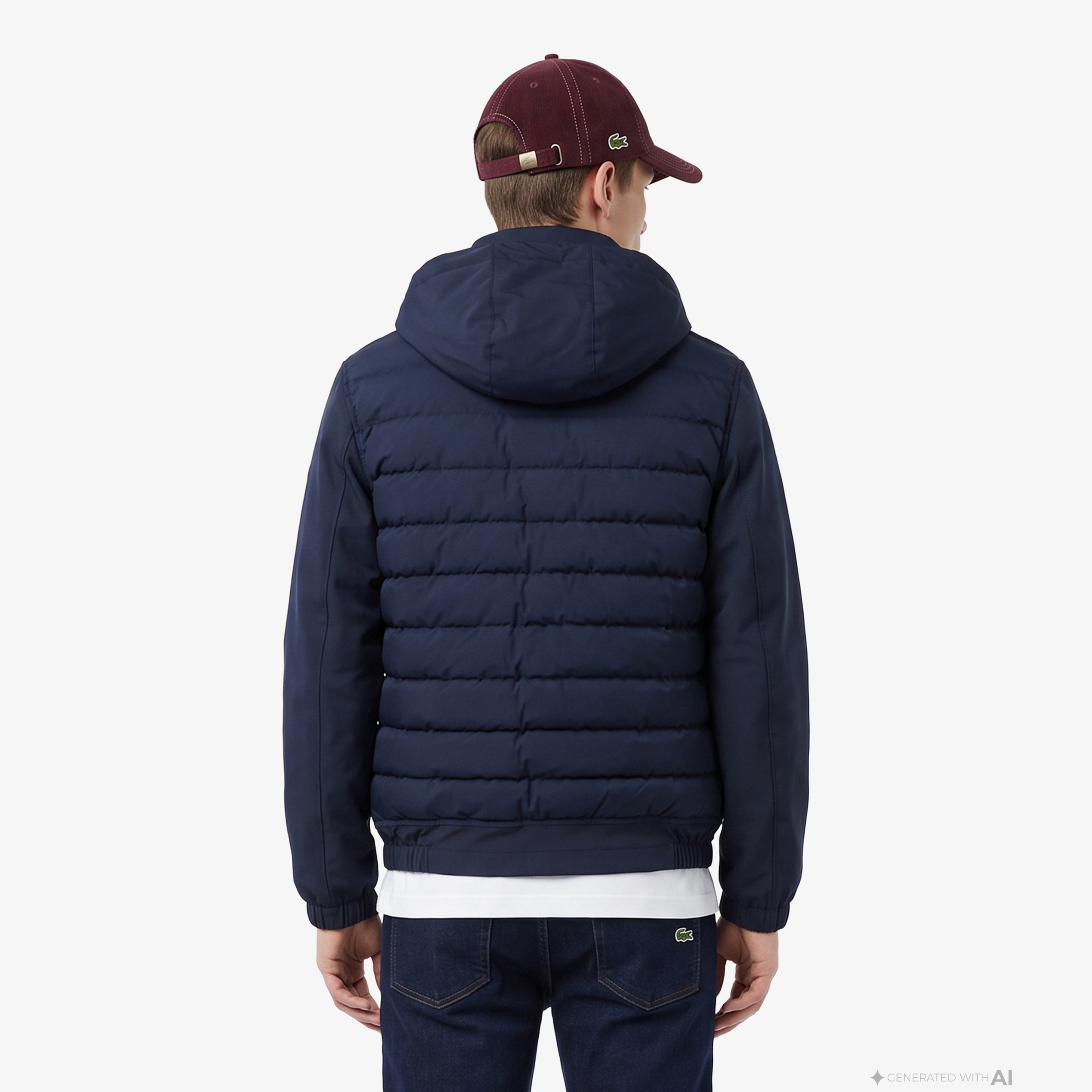 Erkek Regular Fit Kapüşonlu Lacivert Mont