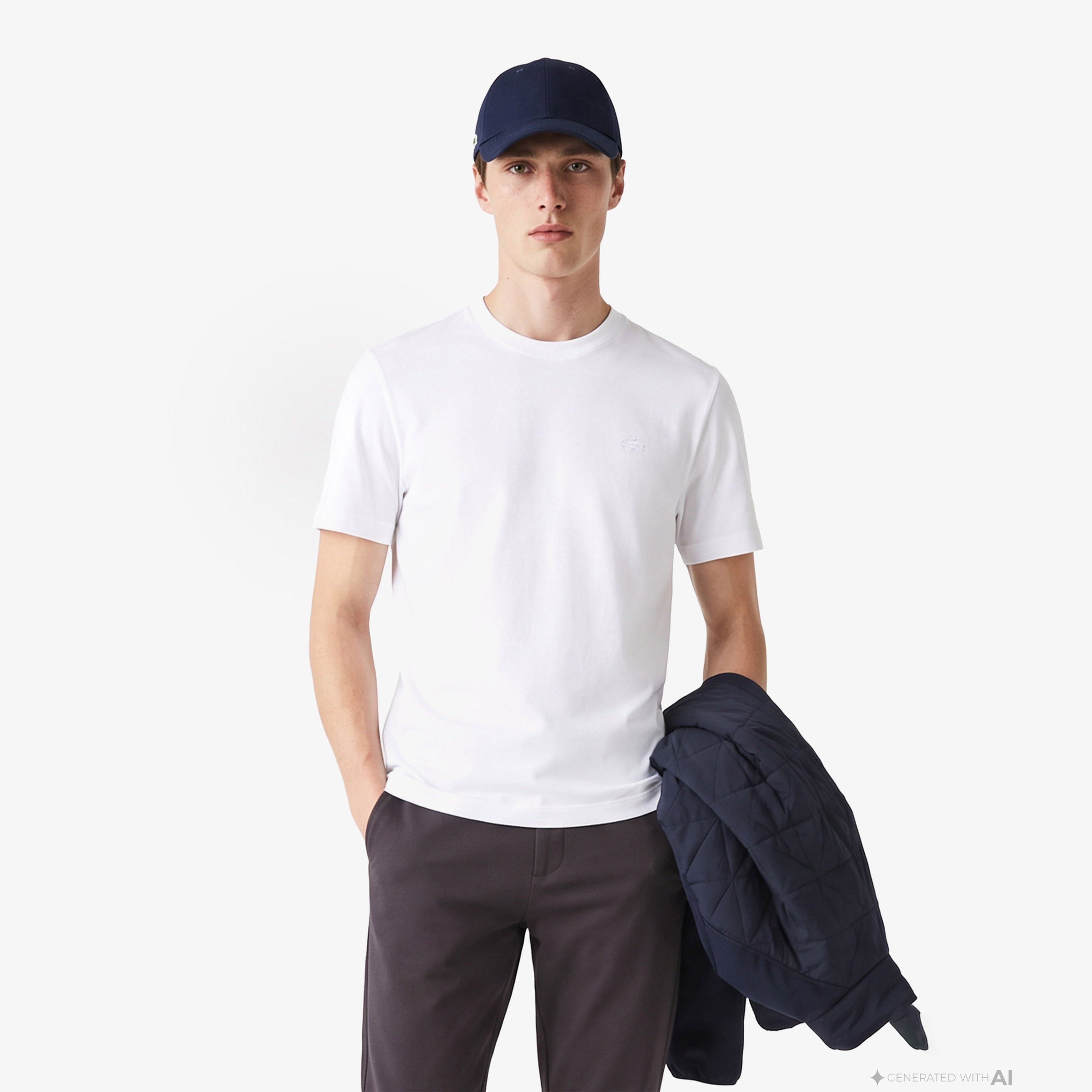 Erkek Classic Fit Bisiklet Yaka Beyaz T-Shirt Erkek Classic Fit Bisiklet Yaka Beyaz T-Shirt