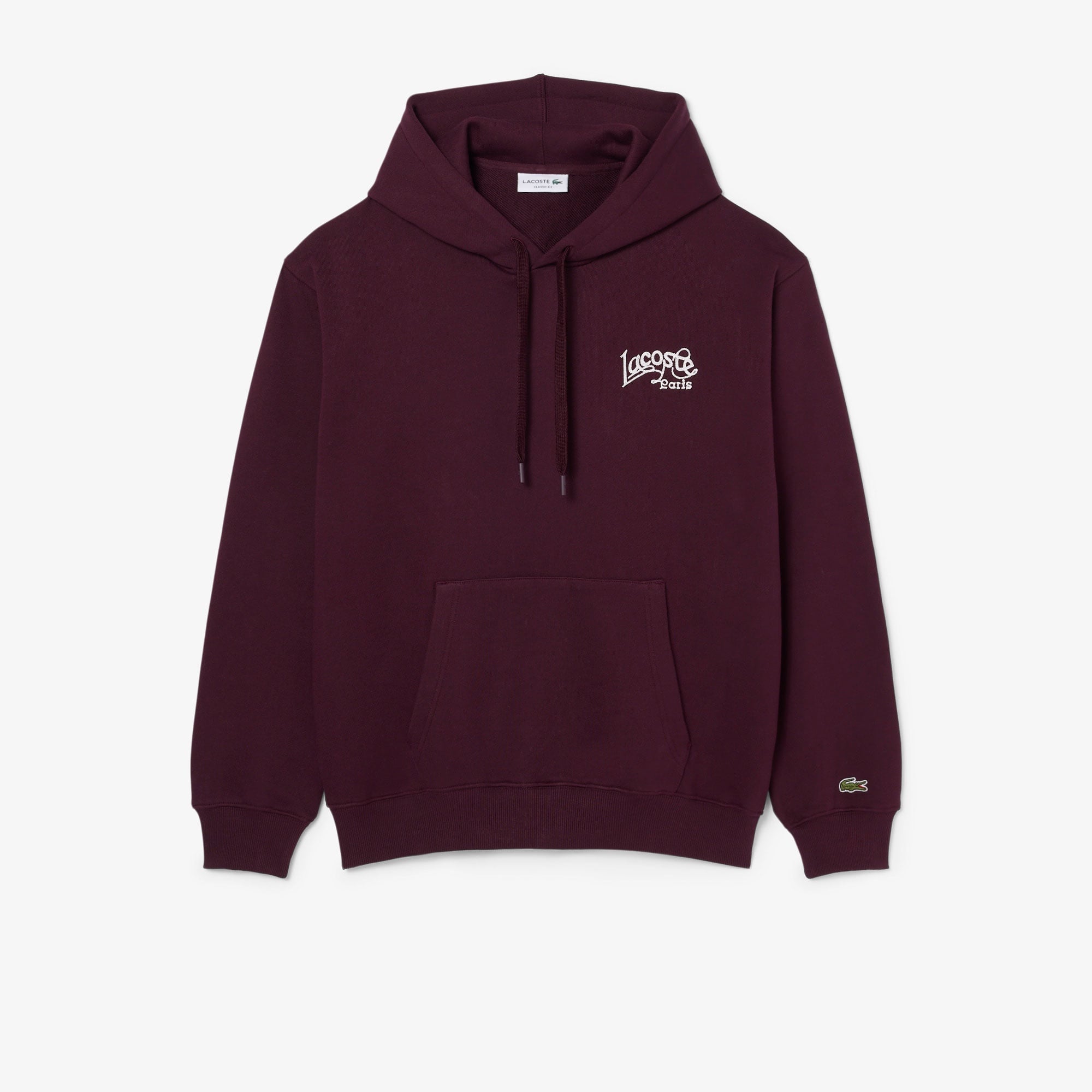 Erkek Classic Fit Kapüşonlu Baskılı Bordo Sweatshirt