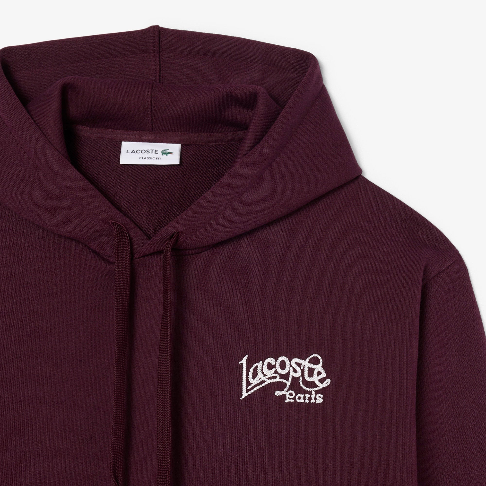 Erkek Classic Fit Kapüşonlu Baskılı Bordo Sweatshirt