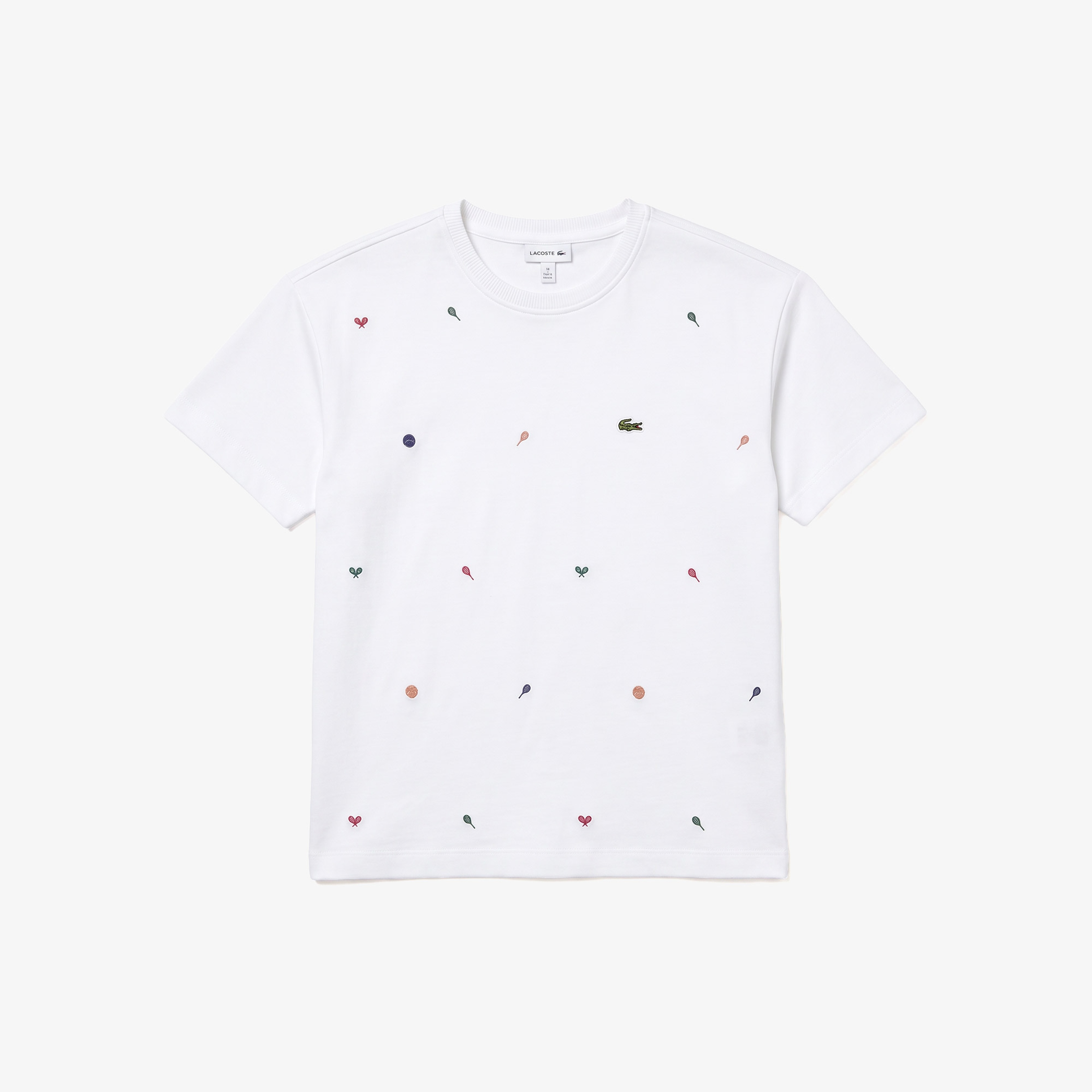 Çocuk Bisiklet Yaka Desenli Beyaz T-Shirt
