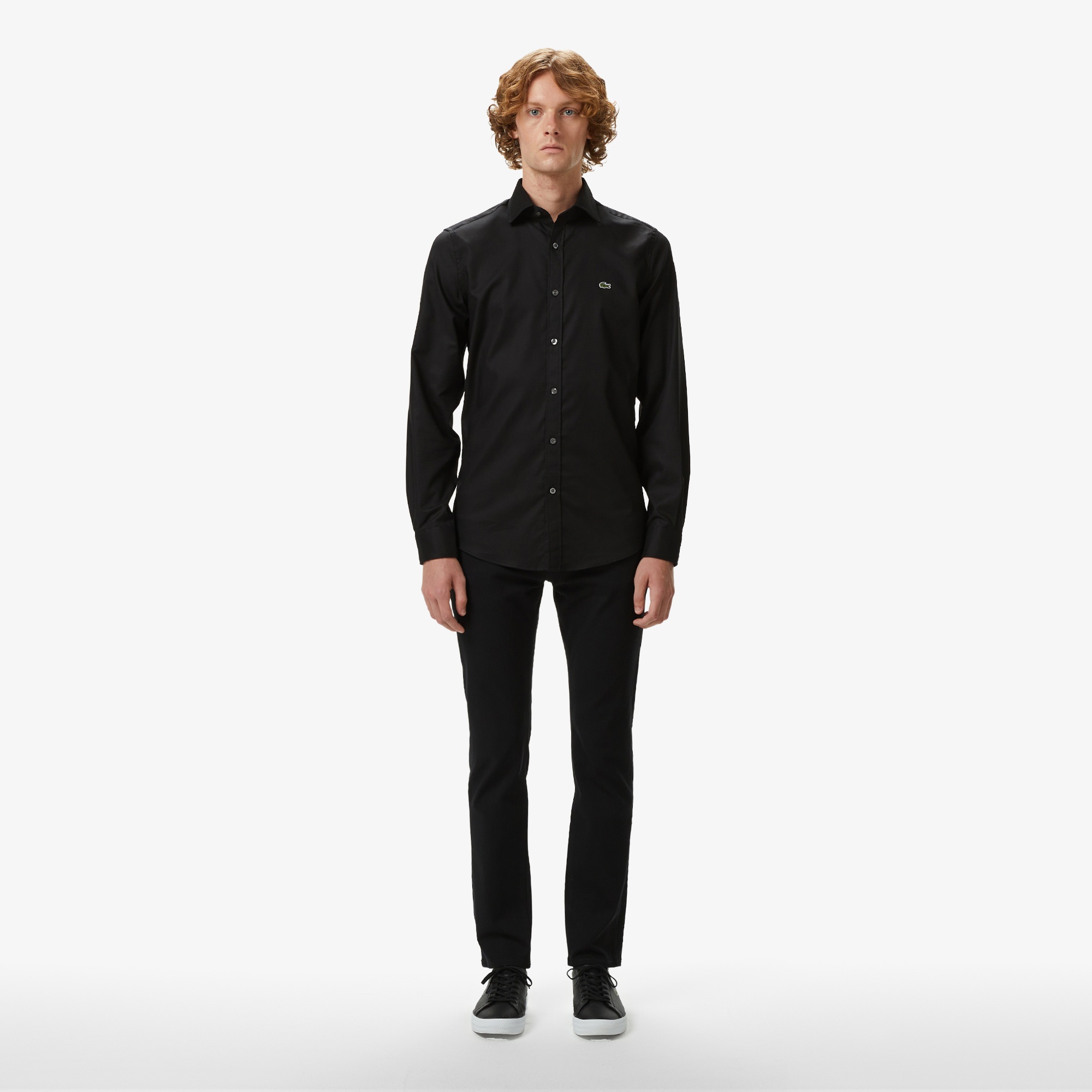 Erkek Slim Fit Siyah Gömlek