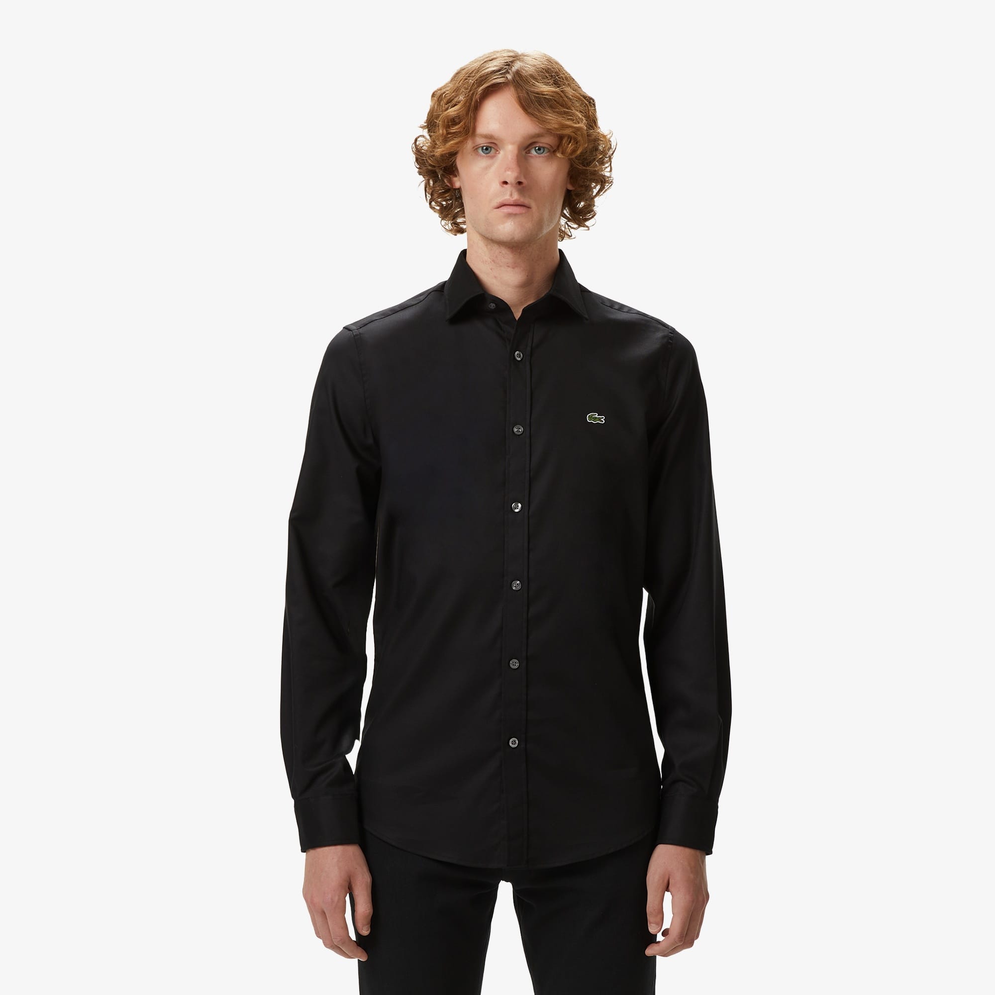 Erkek Slim Fit Siyah Gömlek